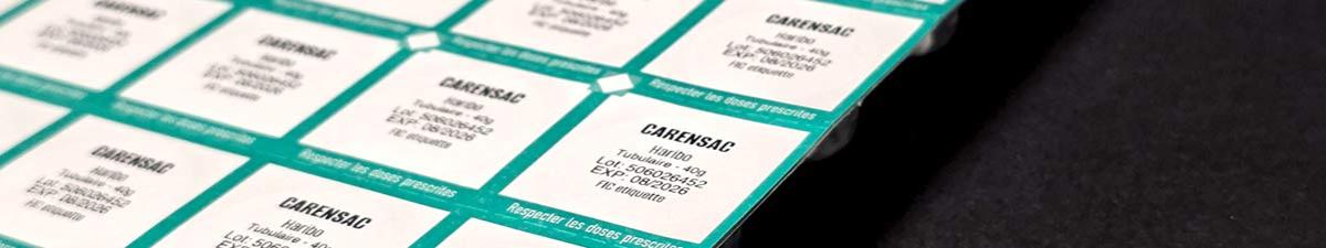 Blisters avec planche étiquettes vertes FIC